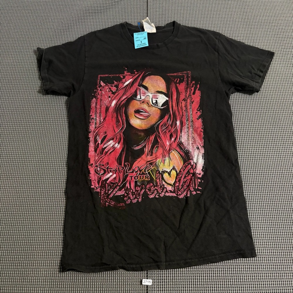 Delta Karol G Strip Love Tour 2022 Graphic T-Shirt Black Small